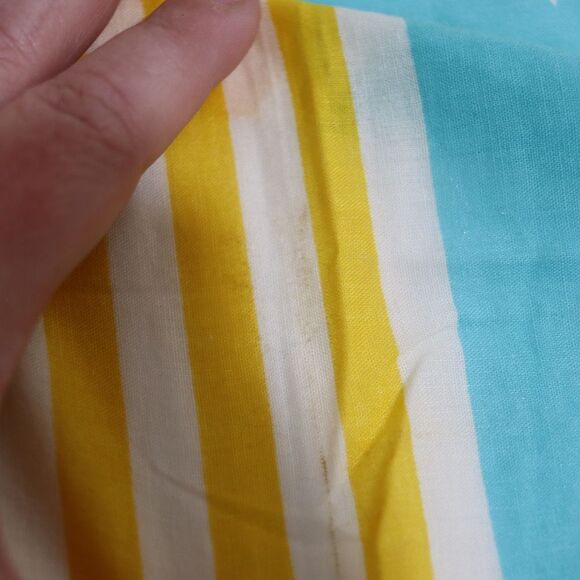 Vana Vintage Stars & Stripes Square Scarf | Blue & Yellow Patriotic Summer - Picture 4 of 4